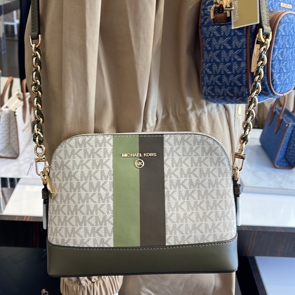 MICHAEL KORS Jet Set Charm Crossbody bag canvas Light Sage /Olive - Picture 5 of 16